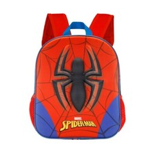 Zaino Asilo Zainetto Scuola 3D Spiderman 31 cm Rosso Frontale Rilievo
