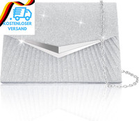Larcenciel Clutch Silber, Damen Pailletten Abendtasche Mit Abnehmbarer Kette, El