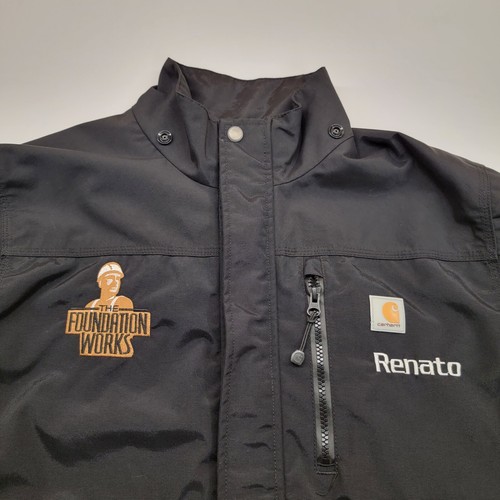 Carhartt Storm Defender Jacke Herren Größe Small Softshell Arbeit durchgehender Reißverschluss schwarz LESEN - Bild 6 von 12