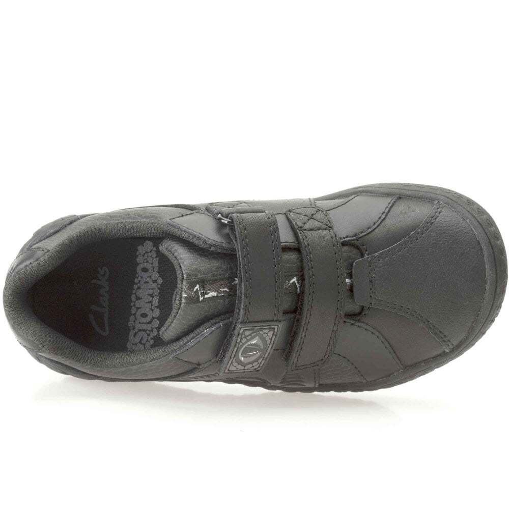 New Clarks Boys STOMPO ROAR Black Leather School Shoes eBay