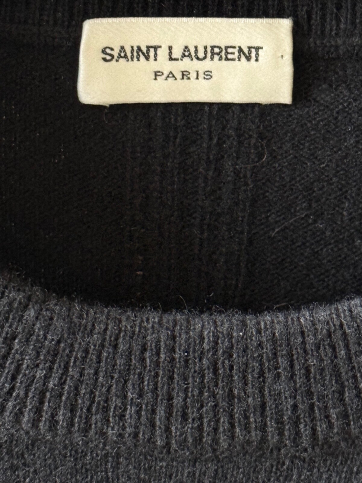 Maglione uomo SAINT LAURENT nero lana cashmere * taglia XL * vendita al dettaglio $1150