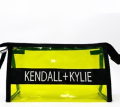 NWT Kendall + Kylie Clear Cosmetic Bag Makeup Bag Yellow +  display picture 3