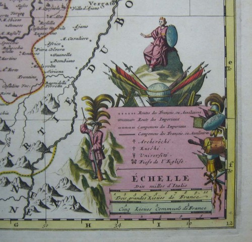 1700 Original Sanson Mortier Large Map of Northern Italy Bologna Modena Reggio - Picture 3 of 3