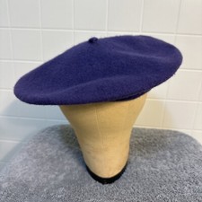 Vintage Felted Wool Beret Womens Purple Basque French Hat Cap One Size