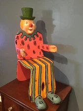 ONE OF A KIND    FOLK ART CLOWN  CHILDS CHAIR of WOOD,HAND PAINTED *UNIQUE*