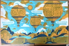 RARE BOTTLEROCK 2015 AP 3 Poster UNCUT Triptych Napa Valley CA Avett Brothers