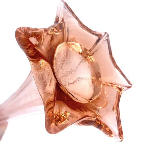Vtg Pink Eiffel Tower Glass Swung Vases Set Of 2 Depression Glass 24" Tall - Picture 10 of 17