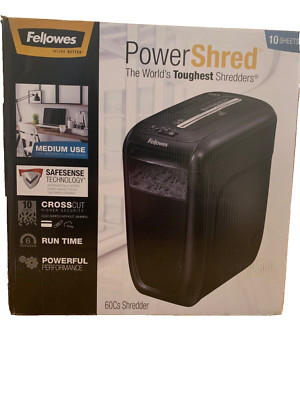 NEU UND VERPACKT Fellowes Powershred 60er Jahre 10 BLATT KREUZSCHNITT PAPIERSCHREDDER HEIMBÜRO 