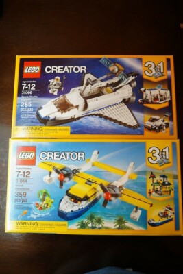 Lego Creator 3 in1 31066 Space Shuttle Explorer Lander + 31064 Island Adventures