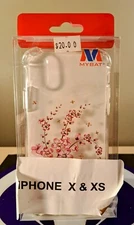 MYBAT CELL PHONE PROTECTOR CASE FOR APPLE IPHONE XS X CLEAR FLORAL