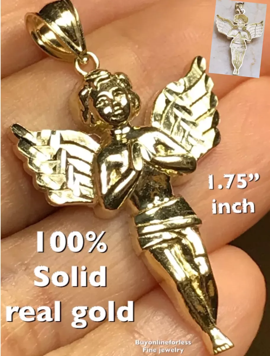 Real gold 2024 angel necklace
