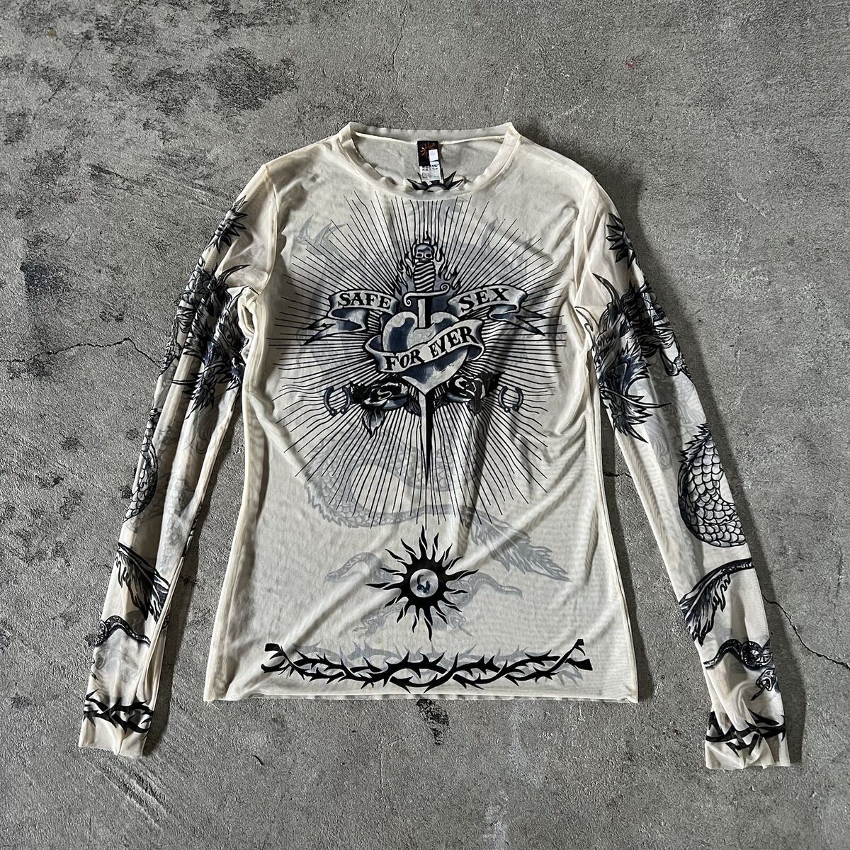 Jean Paul Gaultier SS96 SAFE SEX FOREVER MESH LONG SLEEVE Jean Paul Gaultier SS96 SAFE SEX FOREVER MESH LONG SLEEVE