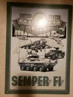 U.S. Marines "Semper Fi" Patriotic Tin Metal Sign 12.5x16" Vintage