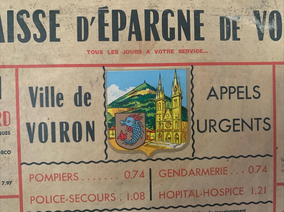 ANCIEN PANNEAU INDICATIF DES COMMERCES VOIRONNAIS - Photo 2/4