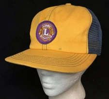 Vtg Lions Club International K Brand Hat Mesh Trucker Snapback Patch Logo Cap