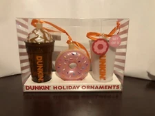 Dunkin Donuts Holiday Ornament Mini 3 Pack - Limited Edition - 2024