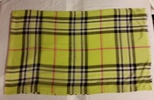 3 QUANTITY BUNDLE LOT YELLOW BLUE, PINK GREEN, PINK BLACK PLAID SCARVES SCARFS