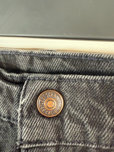 Vtg Levis 566 Kids Boys Loose Fit Straight Leg Dark Wash Jeans Black Sz 5 USA - Picture 3 of 12