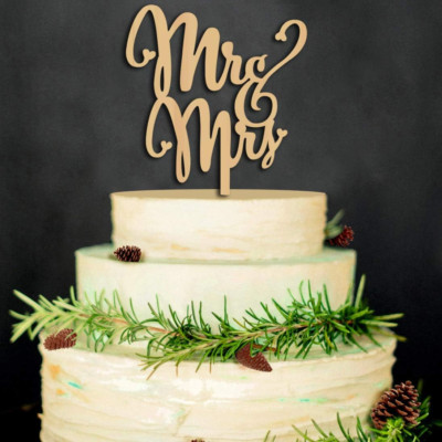 Mr & Mrs Cake Toppers,Hochzeit Kuchen Topper Holz Tortentopper für Party Hochzei