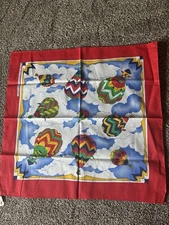 Bandana Wamcraft  Red Hot Air Balloon 1980’s Made In U.S.A. Vintage New