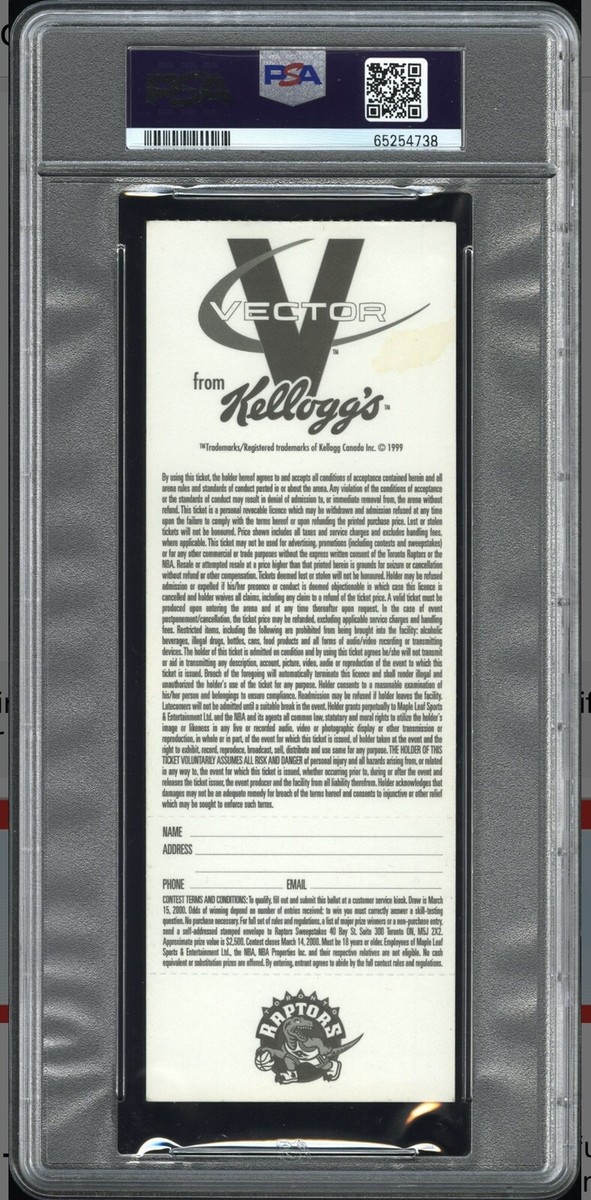 PERCY MILLER RAPPER MASTER P RAPTORS NBA PRO DEBUT FULL TICKET 1999 POP  1🔥PSA