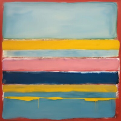 Abstrakt Farbfeldmalerei 06 Rosa Farbblöcke Bauhaus 80x80 Leinwandbilder/Pop Art