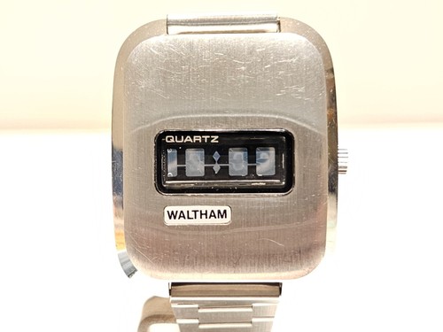 VINTAGE VERY RARE WORKS FOR REPAIR MEN LCD DS WATCH "WALTHAM" SGT SOLID STATE - Picture 2 of 24