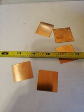 Copper Squares 1-1/4" Sheet Jewelry Blanks Art Steampunk qty 5 pieces