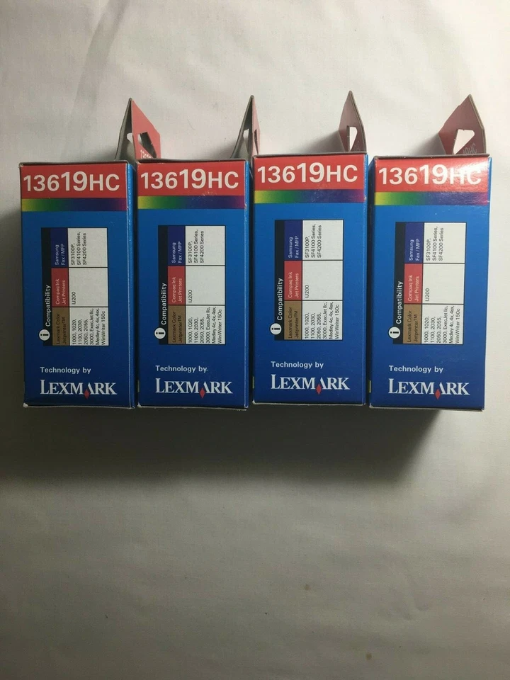 Cartucho de impresión en color LEXMARK 13619HC - NUEVO sellado (lote de 4) Foto 2 de 4