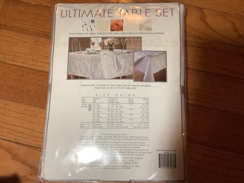 Ultimate Table Set 60x84” White Tablecloth Vinyl Pad 8 Coordinating￼ Napkins NEW - Picture 5 of 8