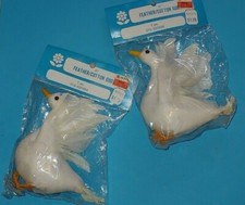 4 Vintage Franks Nursery Crafts 6" Geese Feather Wire Feet NIP
