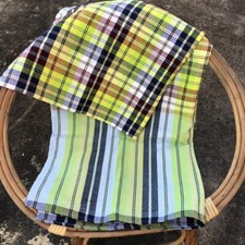 Men Large Sarong Fabric 100 Cotton Green Loincloth Thai Traditional Wrap Scarf