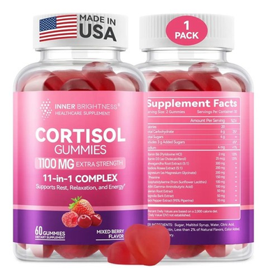 #ad #ad 2X Inner Brightness Healthcare Cortisol Gummies 1100MG 11 In 1 Complex 07 2027 $14.99