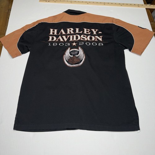 Camicia grande Harley Davidson 105° anniversario garage meccanico ricamata bottoni - Foto 11 di 13