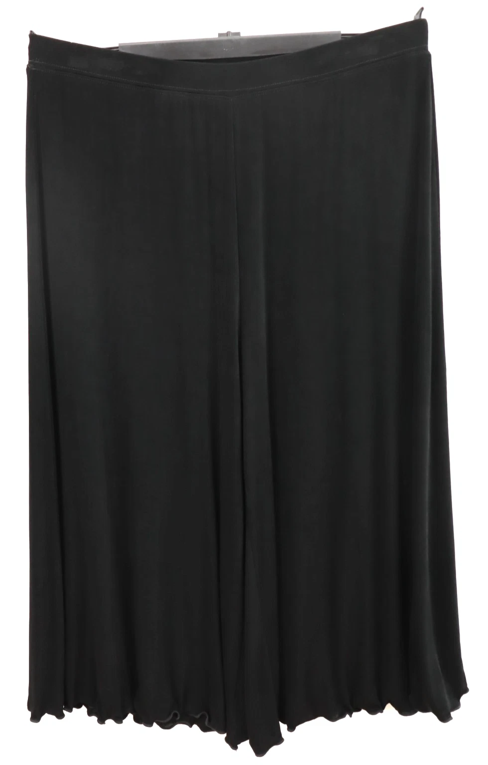 CITIKNITS Women's Stretch Acetate Travel Knit Capri Pants Wide Leg Black Size L