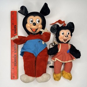 Rare 1940s Vintage Disney’s Minnie + Mickey Mouse Gund Sanifoam/ Woolikins