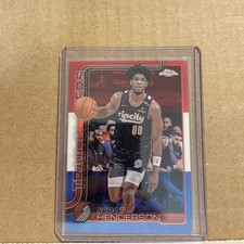 scoot henderson 2025-26 topps chrome red/white/blue refractor #166 Trail Blazers