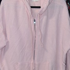 American Eagle bubblegum Pink Full Zip Hooded Hoodie Women's Size M Long Sleeve