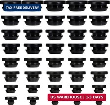 40Pcs Rubber Plugs for Holes Assorted Sizes, Black Rubber Stoppers Grommets Box