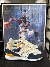 Size 9- New Balance 574 Navy Yellow Multicolor Salesman Sample RARE DS