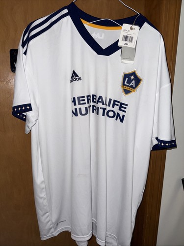 Adidas Men White LA Galaxy Team Soccer ⚽️ 2XL Jersey NWT(B75) - Picture 2 of 11