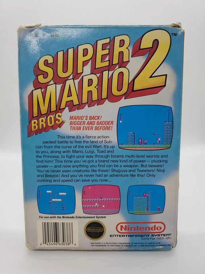 Super Mario Bros 2 Nintendo NES | Complete CIB  w/ Manual | Case Protector  - Image 2 of 4