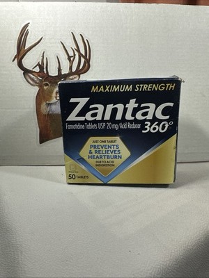 Zantac 360° Maximum Strength 50 Tablets Acid Reducer Exp 09/26 FREE SHIPPING