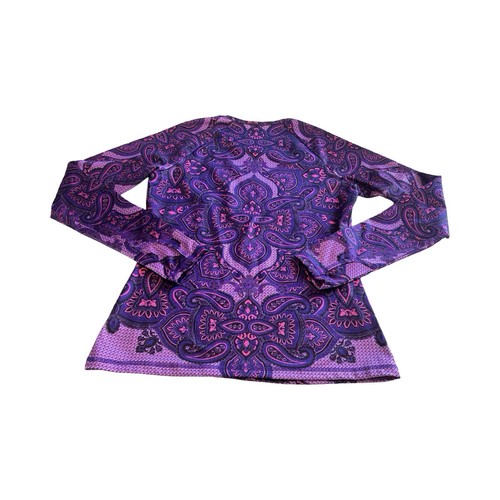 Athleta Shirt Medium Sierra Nevada Purple Paisley Long Sleeve Athletic Top - Picture 2 of 4