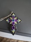 Amethyst Peridot Spinel London Topaz Cross Bracelet Earring Set JTV Rhodium — photo 3