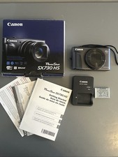 Canon Powershot Sx730 HS Black Digital Camera 20.3 MP With Battery Charger & Box