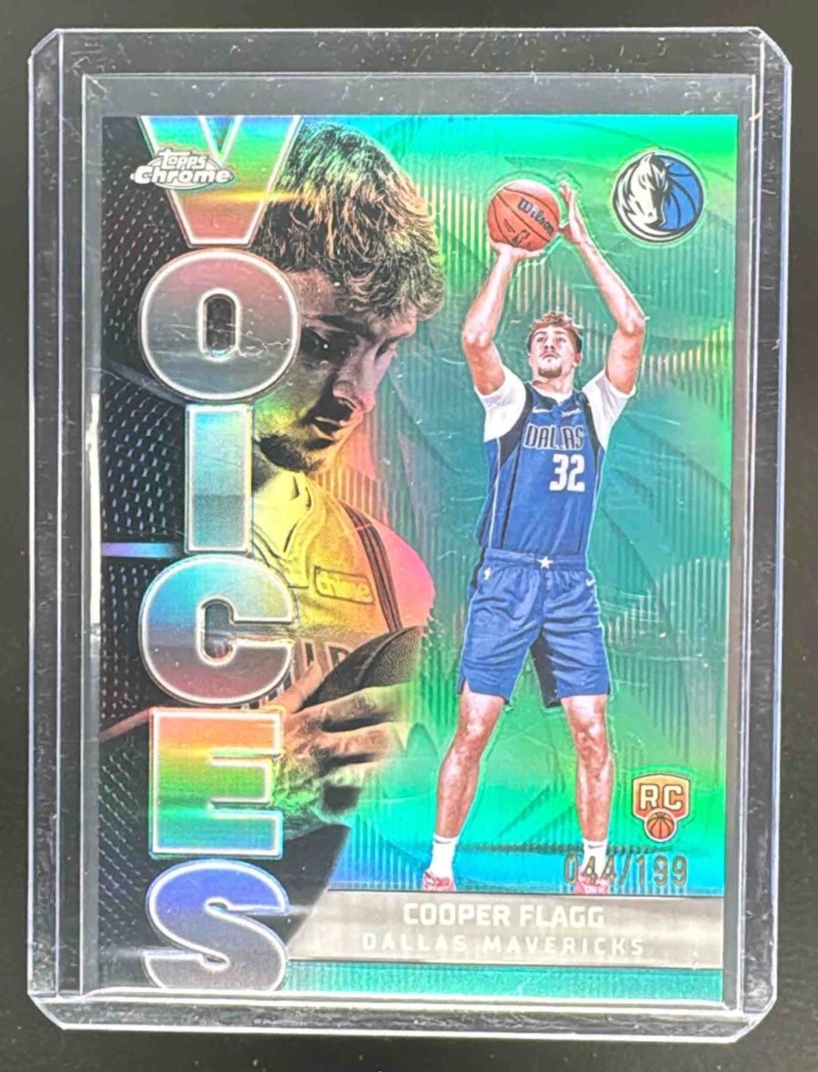 Cooper Flagg 2025 Topps Chrome #VS-6 Aqua Refractor Voices Rookie RC /199