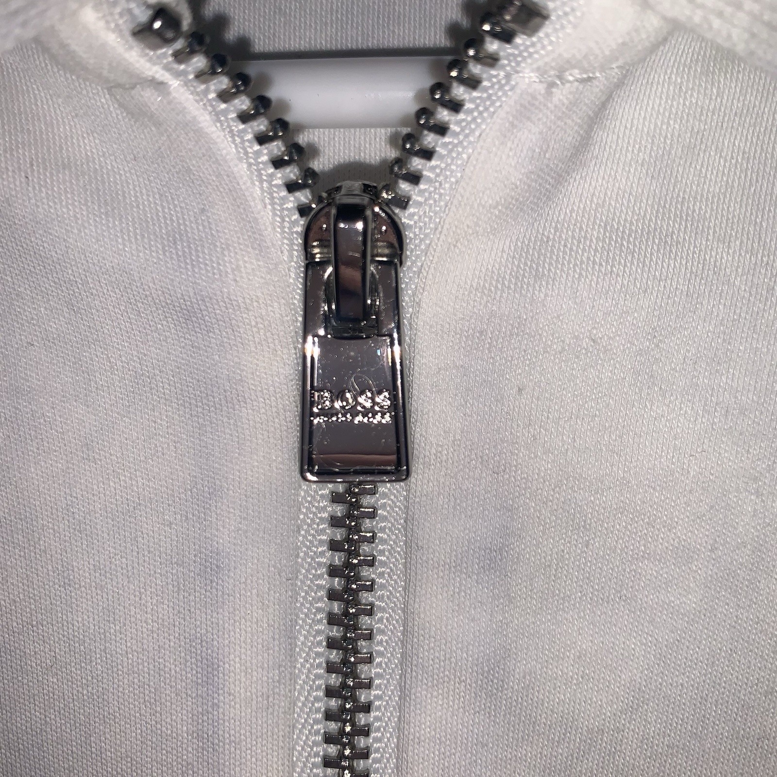 Hugo Boss BOSS White Zip Neck Polo Shirt Men’s Large Regular Fit thumbnail 2