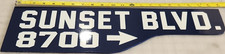 Sunset Blvd. 8700 Metal Arrow Navy Blue White Street Sign