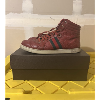 Gucci Soft GG High-top Red Logo Lace Up Sneaker High Top Men 221825 A9L90 1072